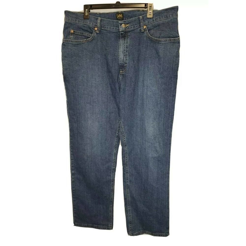 Vintage Lee Jeans Regular Relaxed Fit 38x30 Dark Denim Jeans Very Nice!